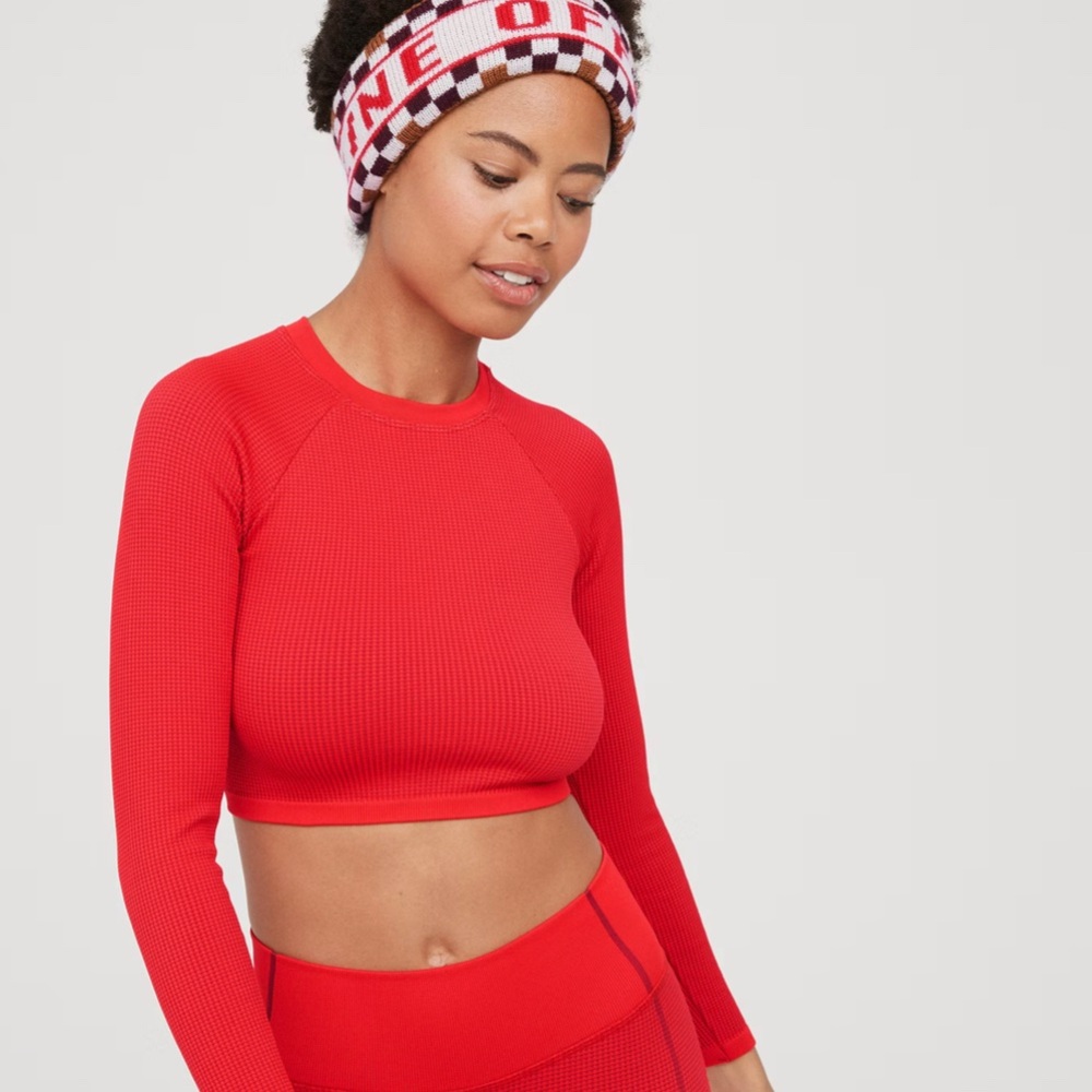 Aerie OFFLINE Waffle Seamless Long Sleeve Crop Top ❤️